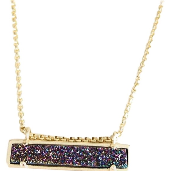 NWT Kendra Scott Leanor Multicolor Drusy Quartz Necklace - Picture 6 of 6